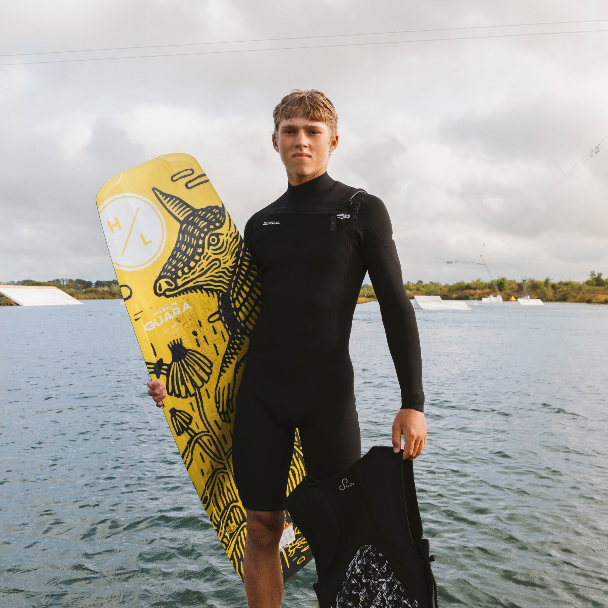 2026 Gul Heren Echo Natur 3/2mm Borst Ritssluiting Lange Mouwen Lentepak Wetsuit EC3325-BKBK - Black